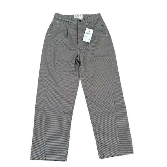 Sandrine Rose x Free People Houndstooth Button Trouser Dress Pant Size 24 NWT - Picture 1 of 12